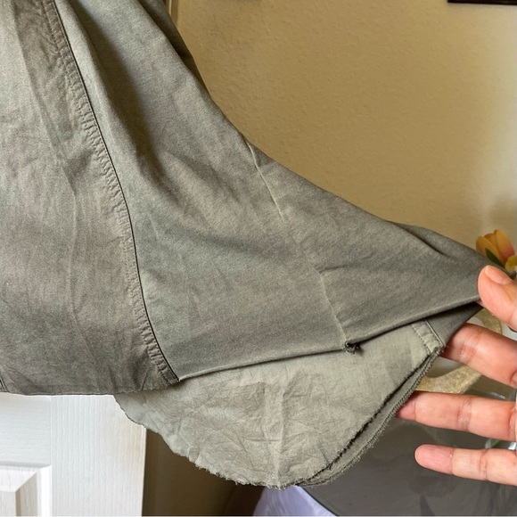 Rundholz Black Label Ruffle Long Jacket Olive Cotton Asymmetrical Size Small EUC - Picture 2 of 8